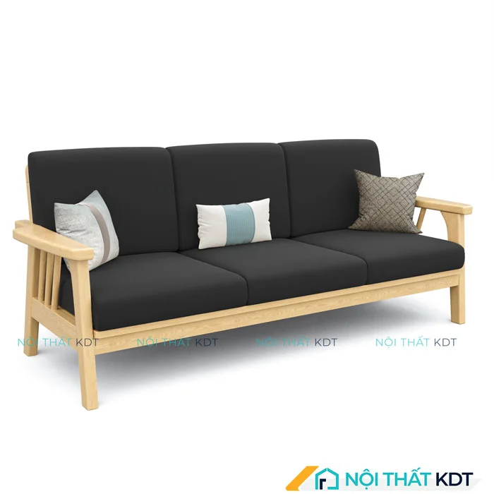 Ghế Sofa Văng Gỗ Tay Vịn Nhỏ Gọn S260V đen