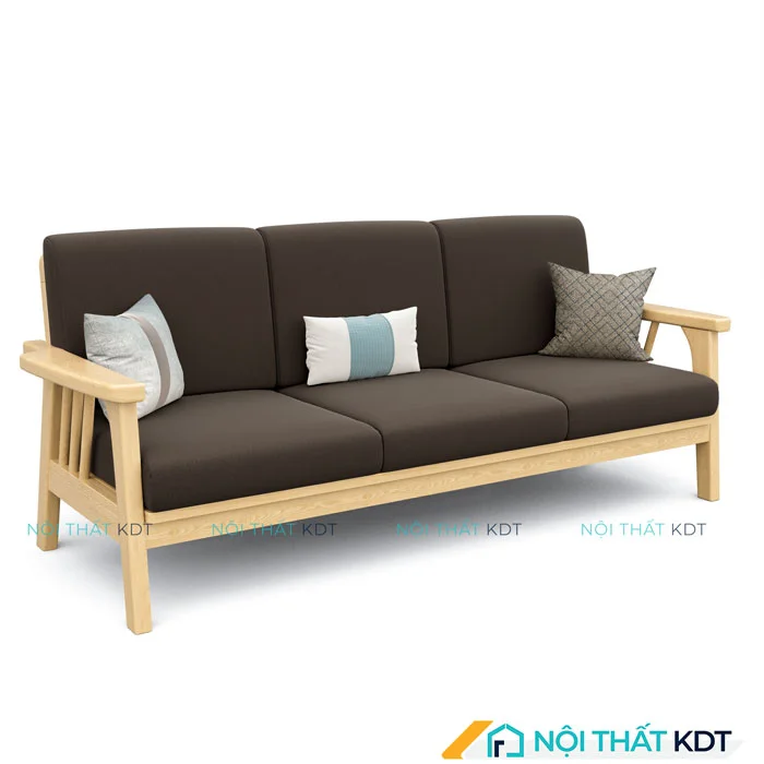 Ghế Sofa Văng Gỗ Tay Vịn Nhỏ Gọn S260V nâu