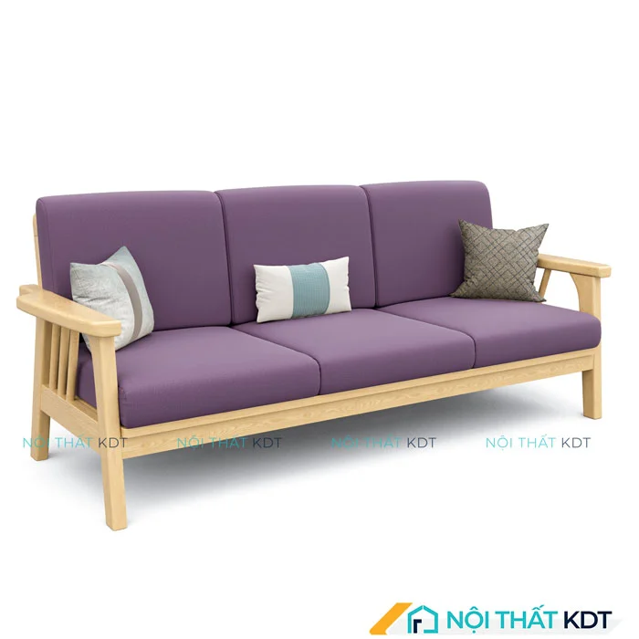 Ghế Sofa Văng Gỗ Tay Vịn Nhỏ Gọn S260V tím
