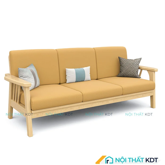Ghế Sofa Văng Gỗ Tay Vịn Nhỏ Gọn S260V vàng