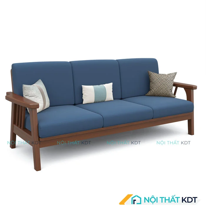 Ghế Sofa Văng Gỗ Tay Vịn Nhỏ Gọn S260V xanh da trời