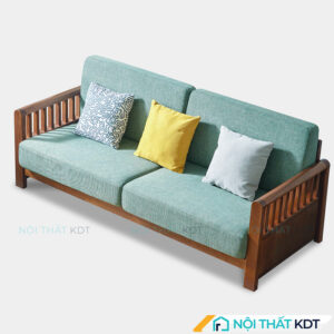 Sofa văng gỗ nan đứng tay tròn S569