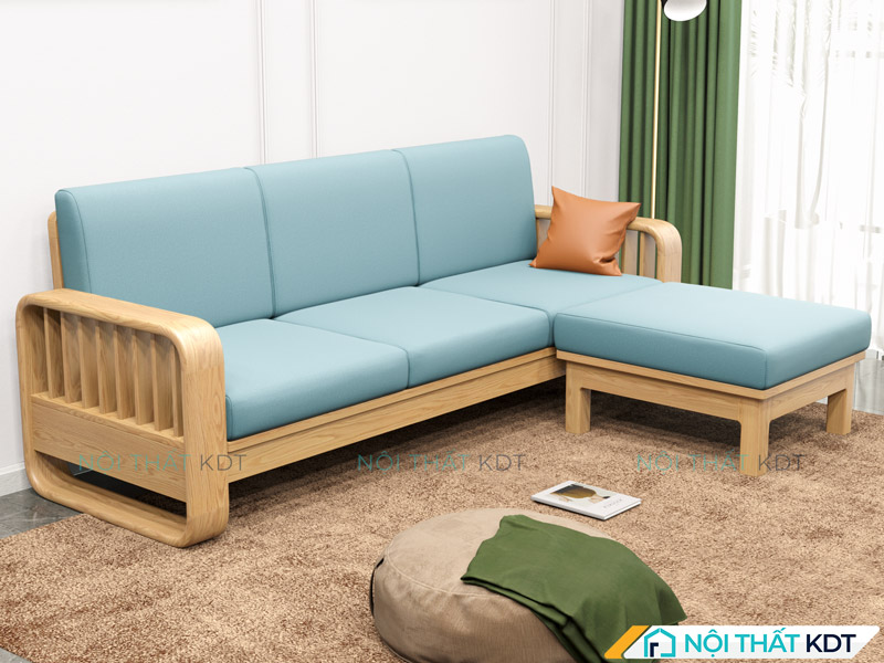 Nên chọn sofa gỗ chữ L cỡ nhỏ (khoảng 3 - 4 chỗ ngồi) cho phòng khách nhỏ để tối ưu không gian