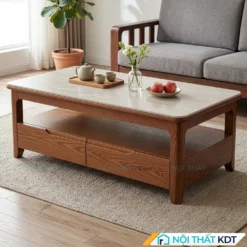 Bàn trà gỗ sồi có ngăn tiện lợi B44