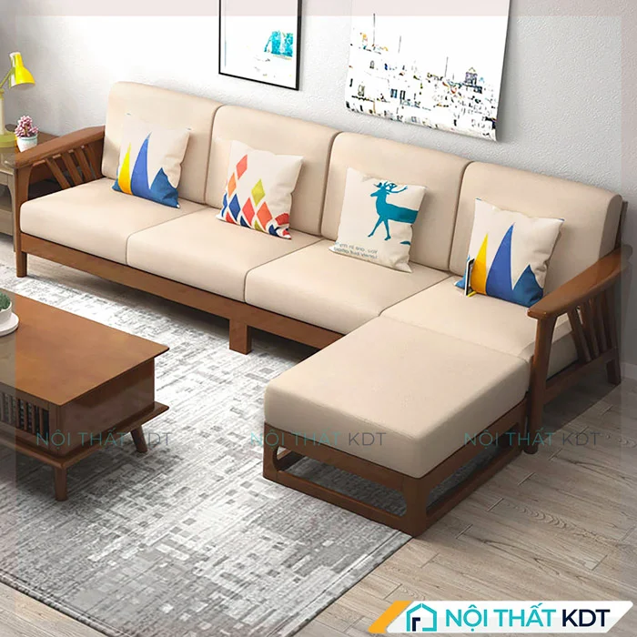 Mẫu sofa gỗ nan chéo 4 người ngồi S260-L4