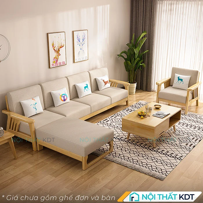 Mẫu sofa gỗ nan chéo 4 người ngồi S260-L4