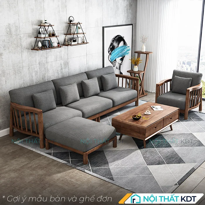 Mẫu sofa gỗ phòng khách 3 chỗ ngồi S171-L3