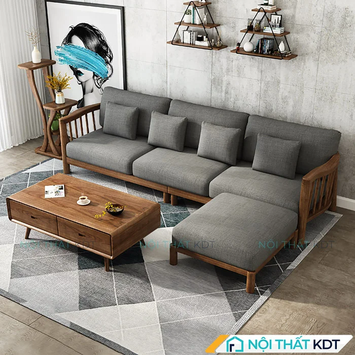 Mẫu sofa gỗ phòng khách 3 chỗ ngồi S171-L3