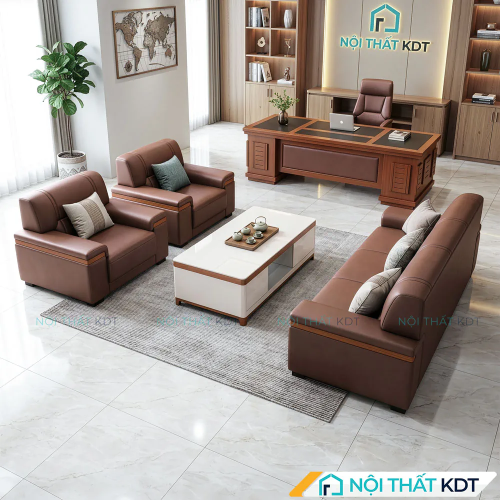Bộ sofa văn phòng bọc da S451