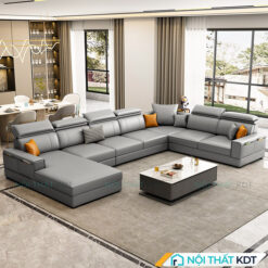 Ghe sofa xep chu U boc da S166 U 1