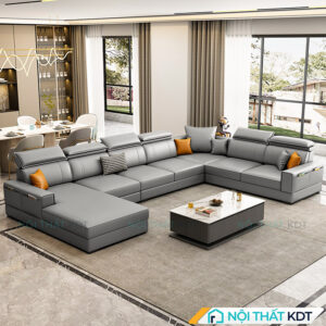 Ghe sofa xep chu U boc da S166 U 1