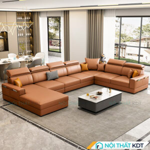 Ghe sofa xep chu U boc da S166 U 2