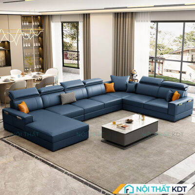 Ghe sofa xep chu U boc da S166 U 3