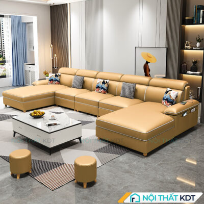 Sofa chu U boc da S36 U 2