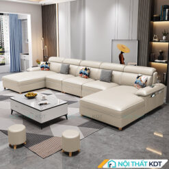Sofa chu U boc da S36 U