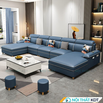 Sofa chu U boc da S36 U 6