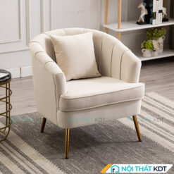 Sofa đơn bọc nỉ kiểu vỏ sò S83