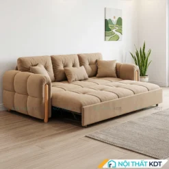 Sofa giường bọc nỉ rút lõm SG-01 màu be