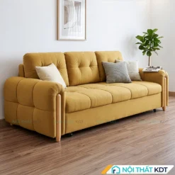 Sofa giường bọc nỉ rút lõm SG-01 màu vàng