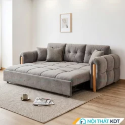 Sofa giường bọc nỉ rút lõm SG-01 màu xám