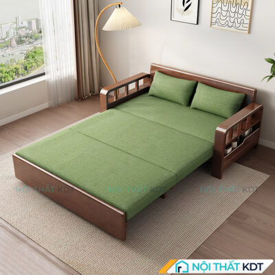 Sofa giuong go co hoc chua do SG15 4