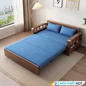 Sofa giuong go co hoc chua do SG15 5