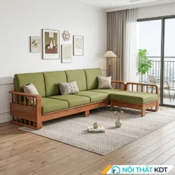 Bộ ghế sofa chung cư gỗ sồi góc chữ L sang trọng S277