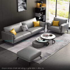 Sofa vang tay vin bo tron op go S118 30