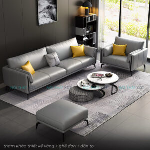 Sofa vang tay vin bo tron op go S118 30