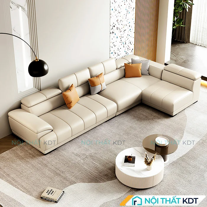 Mẫu sofa da phong cách Modernism S219 mau kem 