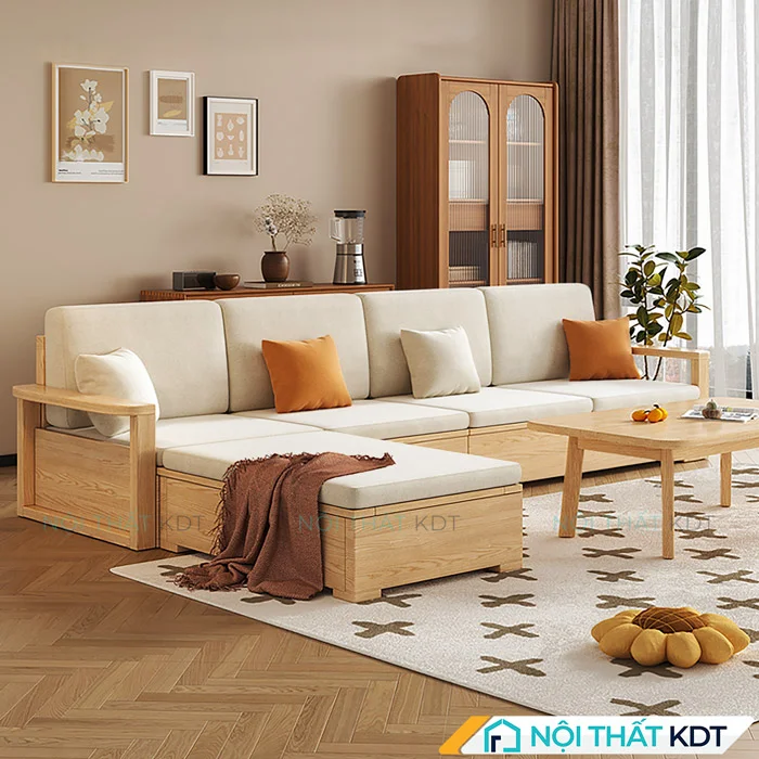 Mẫu sofa gỗ có ngăn chứa đồ S235-L4