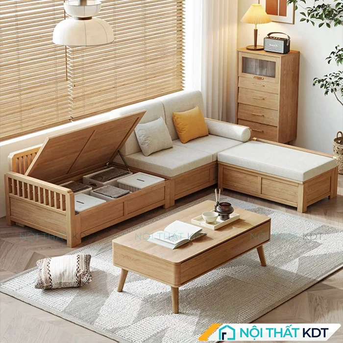 Mẫu sofa gỗ phong cách Á Đông S232