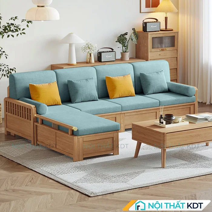 Mẫu sofa gỗ phong cách Á Đông S232