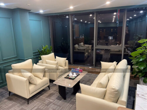 Sofa văng tay vịn bo tròn ốp gỗ S118 photo review