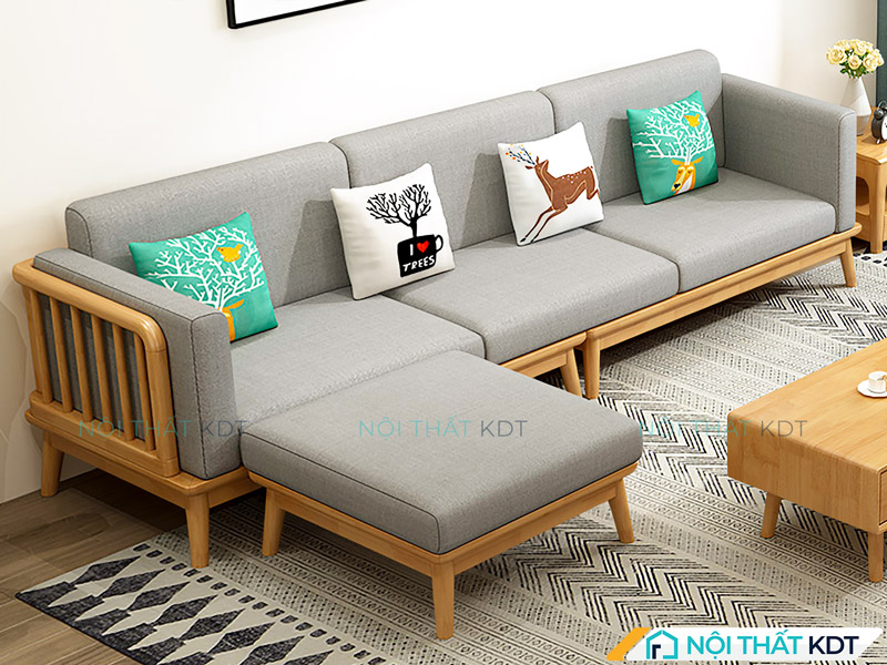 Sofa gỗ góc chữ L S267-L3 cho phòng khách 