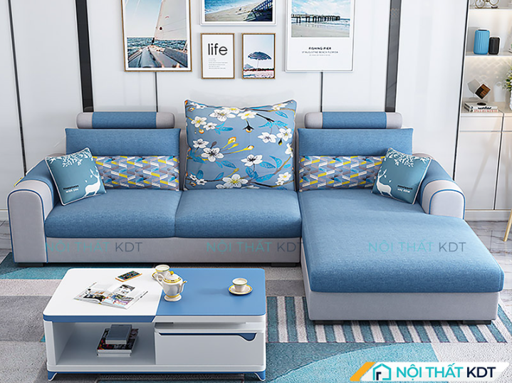 Sofa nỉ 1m8 dạng góc chữ L S27 sở hữu đệm dày giúp tạo sự thoải mái khi tựa lưng hoặc ngồi nghỉ ngơi