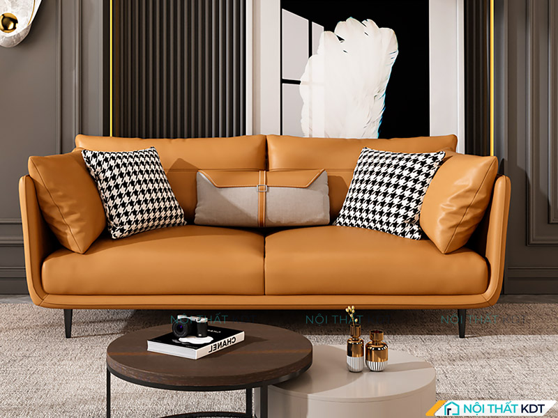 Lớp đệm êm ái cùng chất da cao cấp giúp sofa da S121 mang lại trải nghiệm ngồi thoải mái suốt cả ngày
