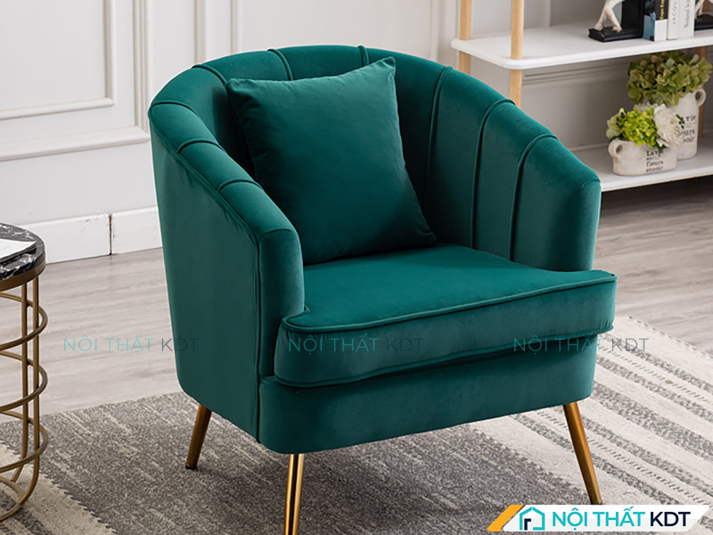 Kiểu dáng sofa đơn giản tại Nội thất KDT kết hợp màu xanh cổ vịt