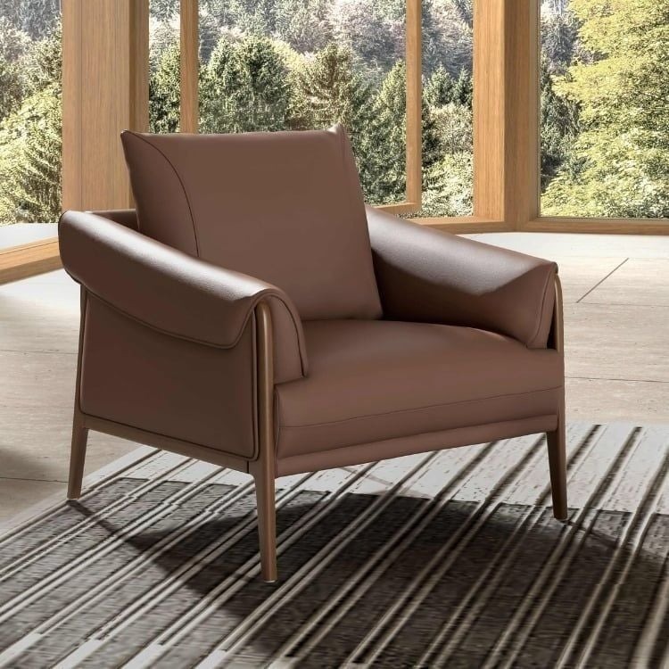 Ghế sofa đơn bọc da bò của Nội thất KDT 
