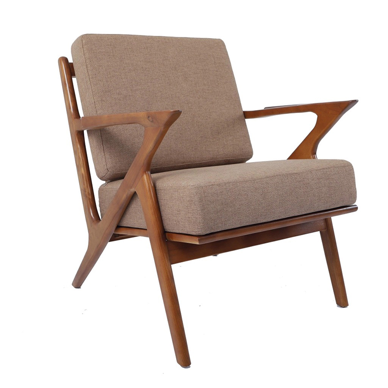 Ghế đơn sofa gỗ Z bọc vải nỉ cao cấp tối giản  