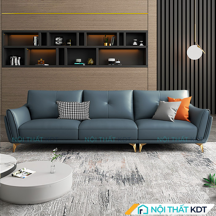 Ghế sofa màu xanh cổ vịt S202 có đệm lưng cao
