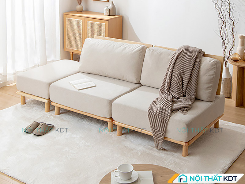Sofa đế gỗ đệm dày S190 cho phòng khách