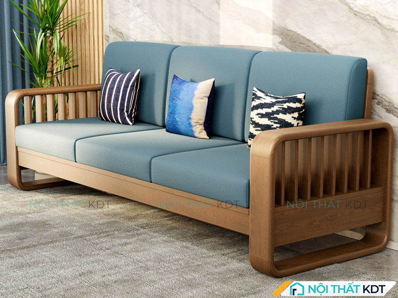Gỗ tự nhiên kết hợp thiết kế truyền thống giúp sofa S274 dễ phối hợp với đồ nội thất cùng tông