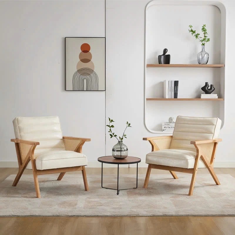 Ghế sofa cafe Waldemar có tay đan mây