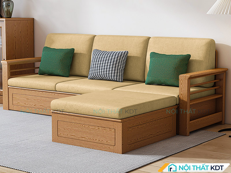 Ghế sofa gỗ đơn giản nhỏ gọn S234-L3 góc chữ L 