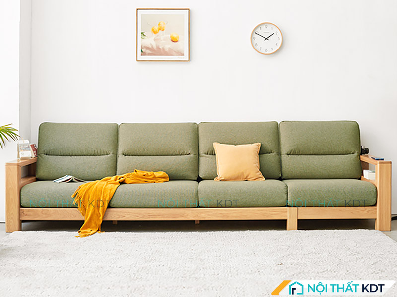 Ghế sofa văng gỗ sồi cho phòng khách chung cư nhỏ S301 của Nội thất KDT
