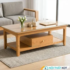 Bàn trà gỗ sồi chân cao B89