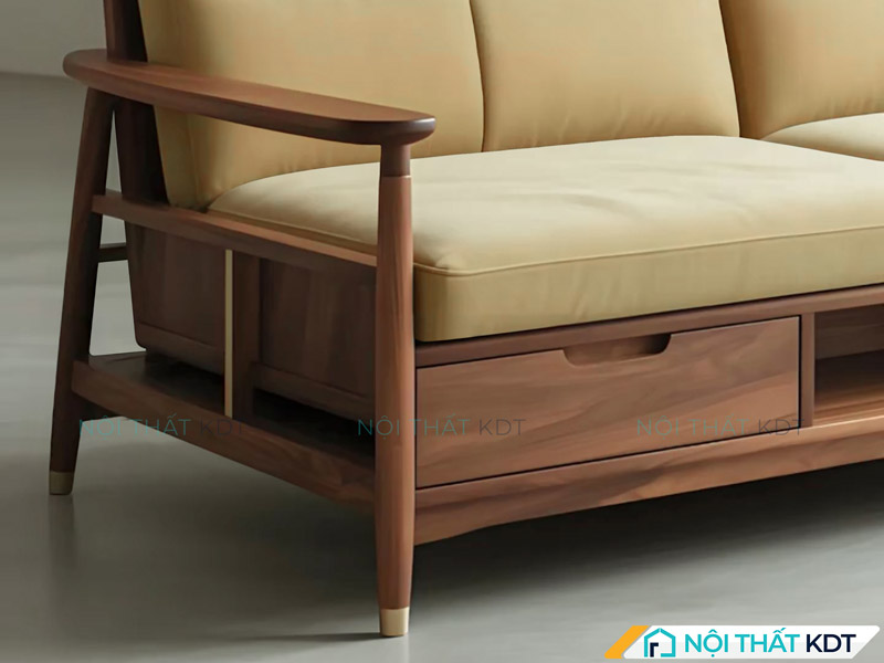 Sofa go nho gon co ngan keo S470