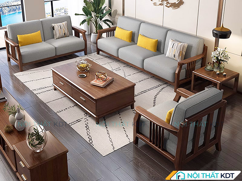 Bộ ghế gỗ tay vịn nhỏ gọn, tiết kiệm diện tích S384 của Nội thất KDT