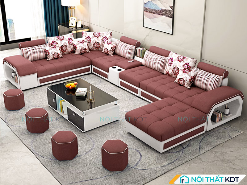 Bộ ghế sofa phòng khách vải nỉ cao cấp chữ U mã S29U của Nội thất KDT